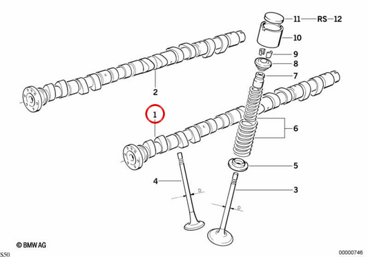 OEM -Zulassung Nockenwelle 11311404803 für BMW E36 und Z3. Original BMW.