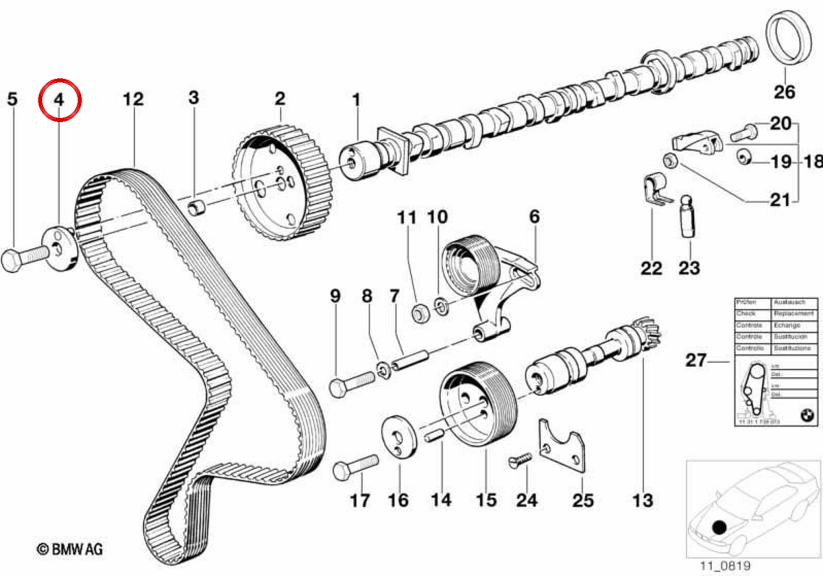 Rondella OEM 11312240978 per BMW E30, E28, E34. BMW originale.