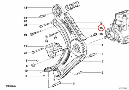 OEM -Verteilungskette Guide 11312243180 für BMW E36, E34, E39, E38. Original BMW.