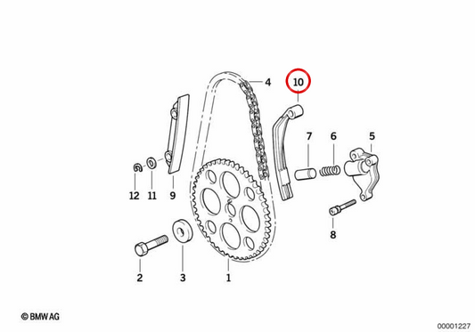 Spannschiene OEM 11317677666 für BMW Motorräder R 1200 GS, R 1200 RT, R 1150 GS... und mehr. Original BMW Motorrad.