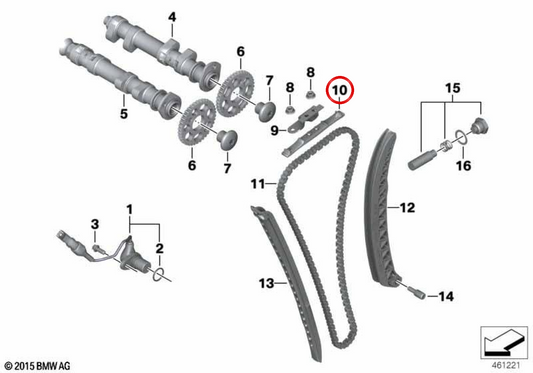 Parte scorrevole OEM 11317689494 per moto BMW F700GS, F800GT, F800S, F800ST, F650GS, F800GS... e altro ancora. BMW Motorrad originale.