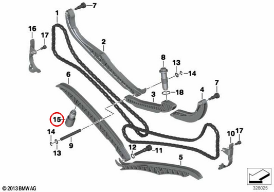 Tensor de cadena derecha OEM 11317707798 para motos BMW R1200GS, R1200RT, R1200R, R nineT, R nineT Pure, R nineT Scrambler, R nineT Racer, R nineT Urban G/S... y más. Original BMW Motorrad.