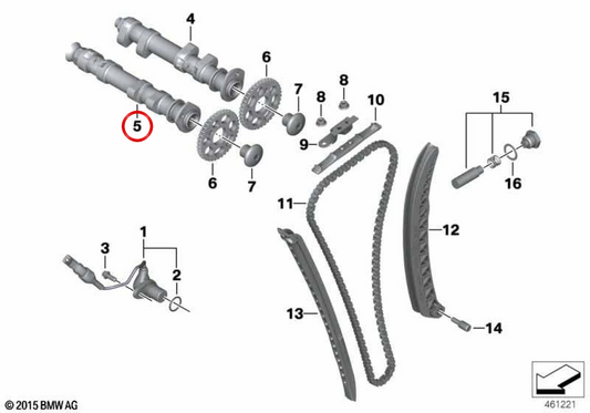 Arbre à cames d'échappement OEM 11317708478 pour BMW Motorrad F700GS, F650GS... et plus encore. BMW Motorrad d'origine.