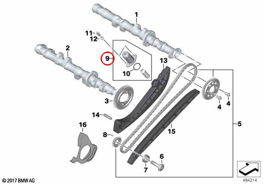 Conjunto tensor de cadena de distribución OEM 11317717288 para motos BMW K1200 GT (K44), K1300 GT (K44). Original BMW Motorrad.
