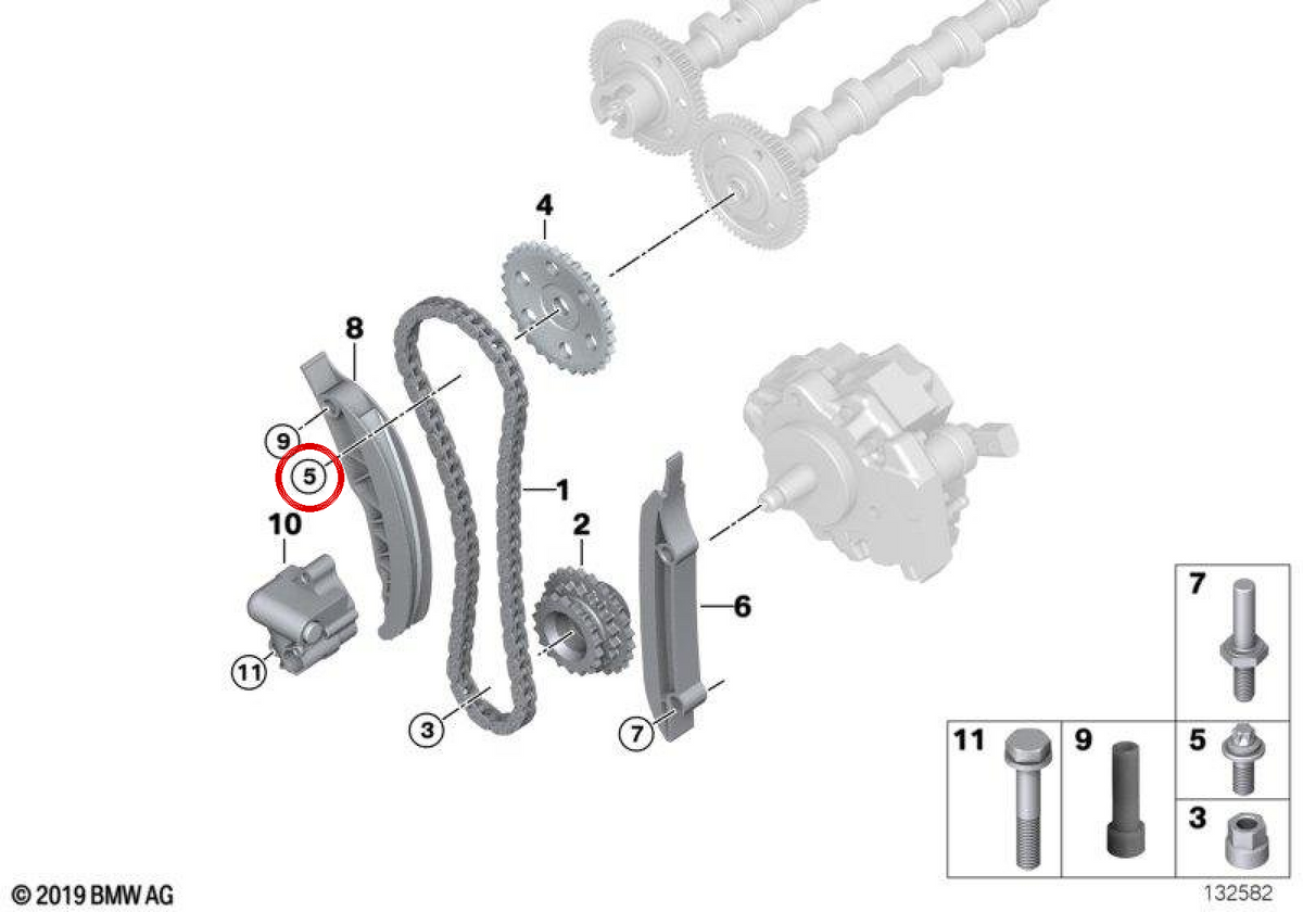 Vis ISA avec M7X18 Orandela OEM 11317791821 pour BMW E87, E90, E91, E92, E93, E60, E61, E63, E64, E65, E66, E83, E70, E71. BMW d'origine.