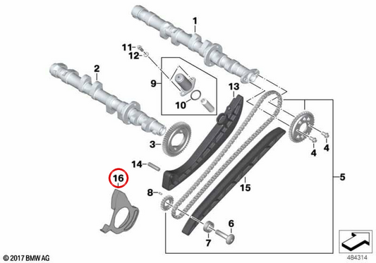 Guia de corrente preta OEM 11318526932 para motos BMW K1200S (K40), K1300S (K40), K1200R (K43), K1300R (K43), K1200GT (K44), K1300GT (K44). Original BMW Motorrad.