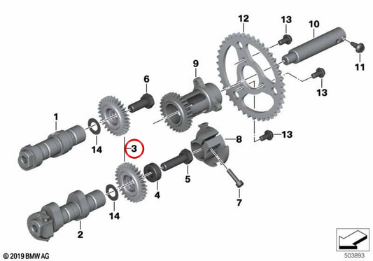Pignone OEM 11318546710 per moto BMW R1200GS, R1200GS Adv., R1200RT, R1200R, R1200RS... e altro ancora. BMW Motorrad originale.