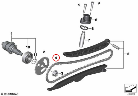 Corrente de distribuição OEM 11318552271 para motocicletas BMW C 400 GT, C 400 X... e muito mais. Originais BMW Motorrad.