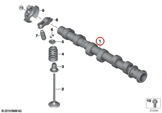 Admission OEM Arbre à cames 11318744912 pour BMW F70, U06, U11, U10, F65, F66, U25. BMW d'origine.