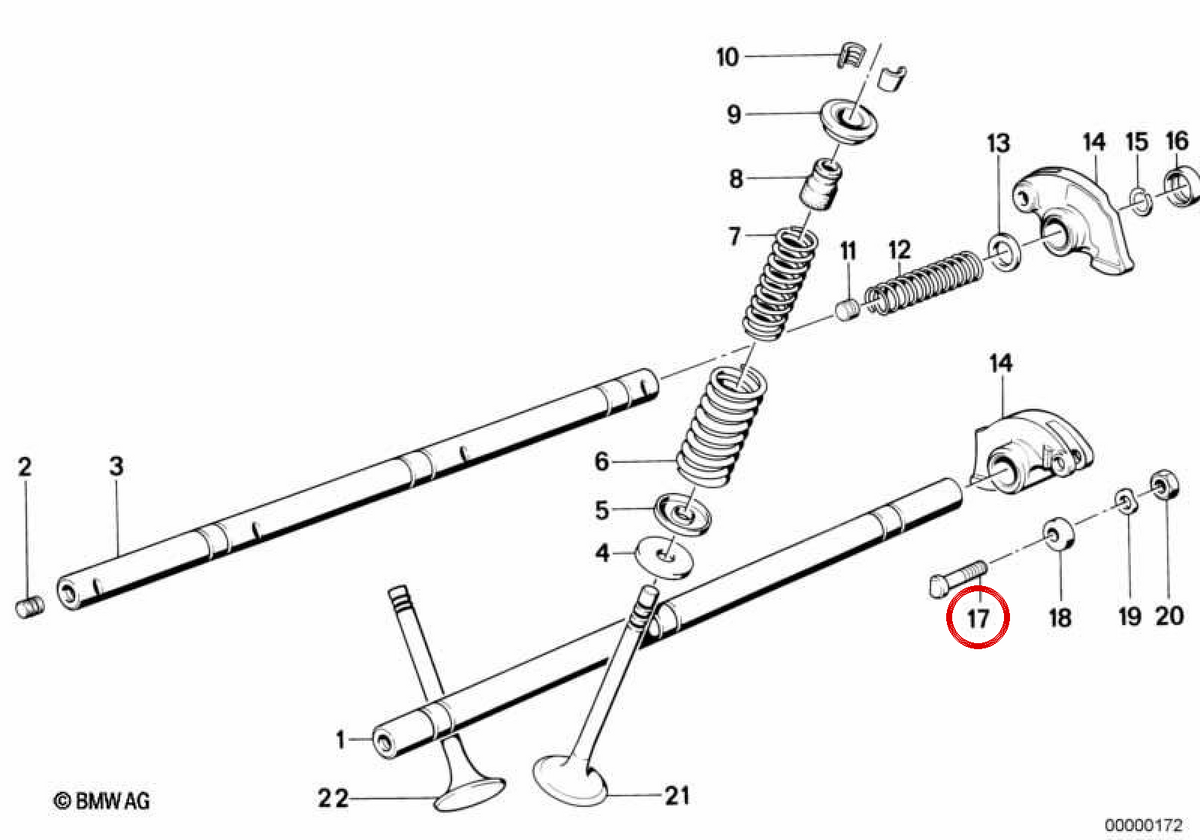 Parafuso OEM 11331744355 para BMW E21, E30, E12, E28, E34, E24, E23, E32, Z1. BMW genuíno.