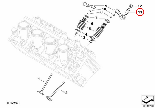 Drag lever shaft OEM 11337706399 for BMW motorcycles K1200S, K1300S, K1200R, K1300R, K1200GT, K1300GT. Original BMW Motorrad.