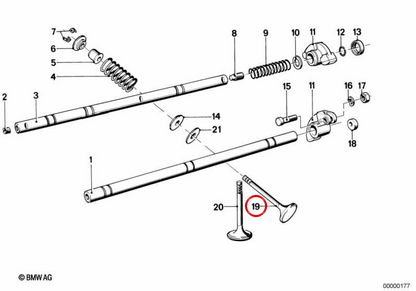 OEM -Auspuffventil 11341251498 für BMW E21, E30, E12, E28. Original BMW.