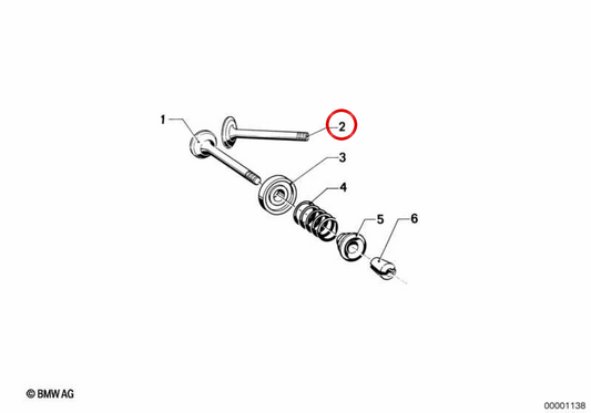 OEM -Zulassungsventil 11341253118 für BMW R50. Original BMW.