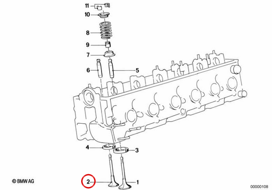 Vanne d'échappement OEM 11341275941 pour BMW E30 (324D, 324TD) et BMW E28 (524D, 524TD) et E34 (524TD). Compatible avec les moteurs M21 et M21T. BMW d'origine.