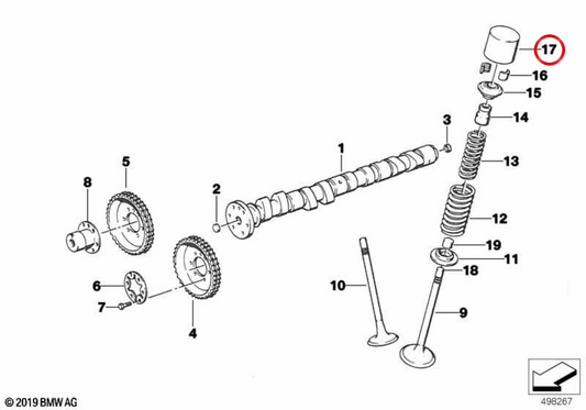 Taqué de válvula OEM 11341319474 para BMW E30, E36, E28, E34, E24, Z3. Original BMW.