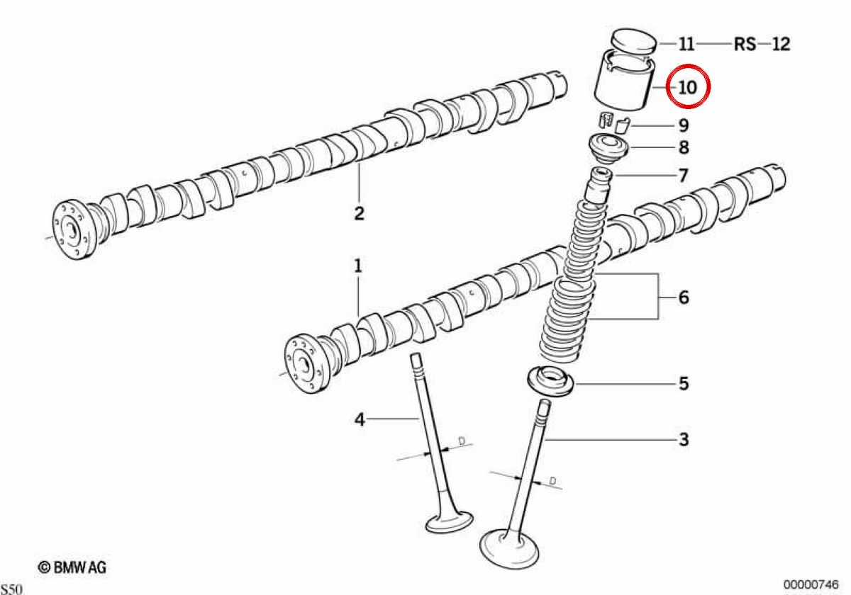 Tachy idraulico OEM 11341401428 per BMW E36, E34, E39, E32, Z3. BMW originale.