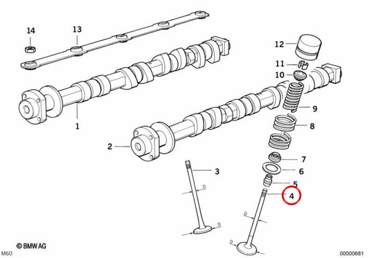 Válvula de escape OEM 11341433483 para BMW E34, E39, E32, E38. Original BMW.