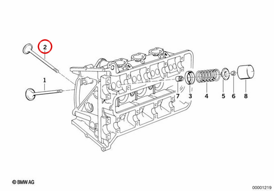 Válvula de escape OEM 11341465241 para motocicletas BMW K1200GT, K1200RS, K1200LT. Originais BMW Motorrad.