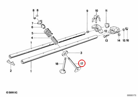 Zulassungsventil (+0,2 mm) OEM 11341714786 für BMW E30, E28, E34, Z1. Original BMW.