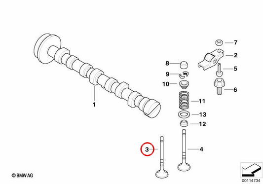 Einlassventil OEM 11347791054 für MINI R50 One D (03/2003 - 11/2006). Originaler MINI.