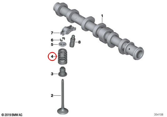 Ressort de soupape OEM 11348603911 pour BMW F20, F21, F40, F52, F70, F22, F23, F44, F45, F46, G42, U06, F30, F31, F34, F35, G20, G21, G28, F32, F33, F36, G22, G23, G26, G30, G31, G38, G60, G61, G68, G32, G11, G12, G70, G14, G15, G16, F48, F49, U11,
