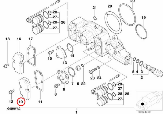 OEM -Nockenwellendeckel 11361404294 für BMW E36, Z3. Original BMW.