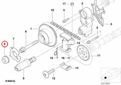 OEM Nut 11361432774 per BMW E39, E38, E53, E52. BMW originale.