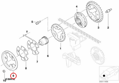 Detaada Rued Crankshaft OEM 11361438351 pour BMW E36, E46, E39, E60, E61, E38, E65, E66, E83, E53, Z3, E85. BMW d'origine.