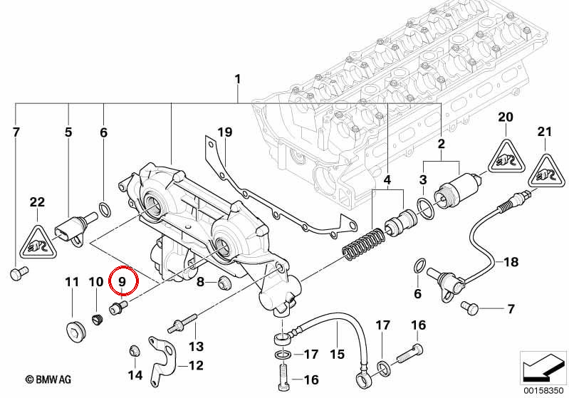 Perno de ajuste OEM 11361748745 para BMW (Modelos compatibles: E46, E39, E60, E61, E38, E65, E66, E83, E53, E85). Original BMW.