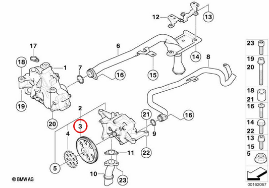 Distribution pignon OEM 11367840409 pour BMW E90, E92, E93. BMW d'origine.