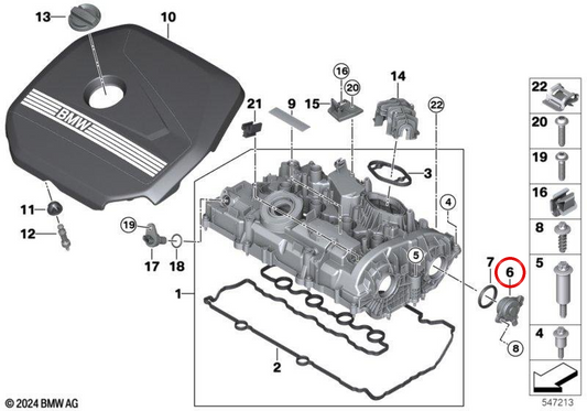 OEM Vanos Actador 11369470457 per BMW F70, U06, G20, G21, G22, G23, G26, G60, G61, G68, U11, U12, U10, G45, G18, G06, F65, F66, U25. BMW originale.