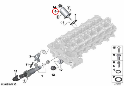 Vanos Distribution Actuder OEM 11377548388 pour BMW E81, E82, E87, E88, E90, E91, E92, E93, E60, E61, F10, F11, E63, E83, F25, E70, E70 , E85, E85, E85, E85, E85, E85, E85, E85, E85, E85, E85, E85, E85, E85, E8 E89. BMW d'origine.