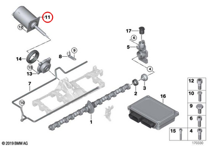 OEM camshaft actuator 1137548389 for BMW E60, E61, E63, E64, E65, E66, E53, E70. Original BMW.