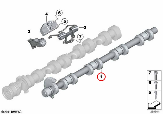 Eixo excêntrico OEM 11378600433 para BMW F07, F10, F11, F90, G30, G31, F06, F12, F13, F01, F02, G11, G12, F91, F92, F93, G14, G15, G16, F15, G05, F85, F16, G06, F86, G07. BMW genuíno.