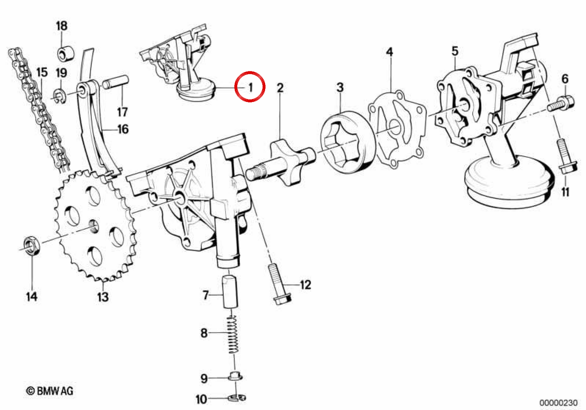 Original BMW Oil Pump for BMW E34, E32