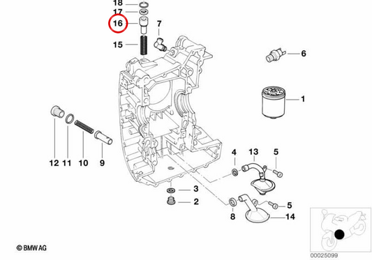 Elemento de ampliação OEM 11411342761 para motos BMW R 1200 GS, R 1200 RT, R nineT, R 18, R 1100 GS, R 1150 GS… e mais. Original BMW Motorrad.
