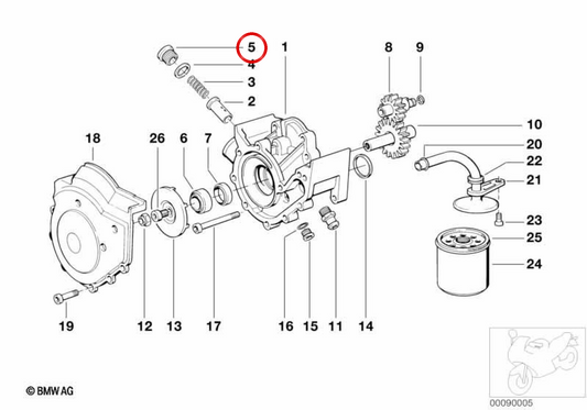 Vis de fermeture OEM 11411460483 pour motos BMW R1200GS, R1200RT, R nineT, R1150GS... et plus. BMW Motorrad d'origine.