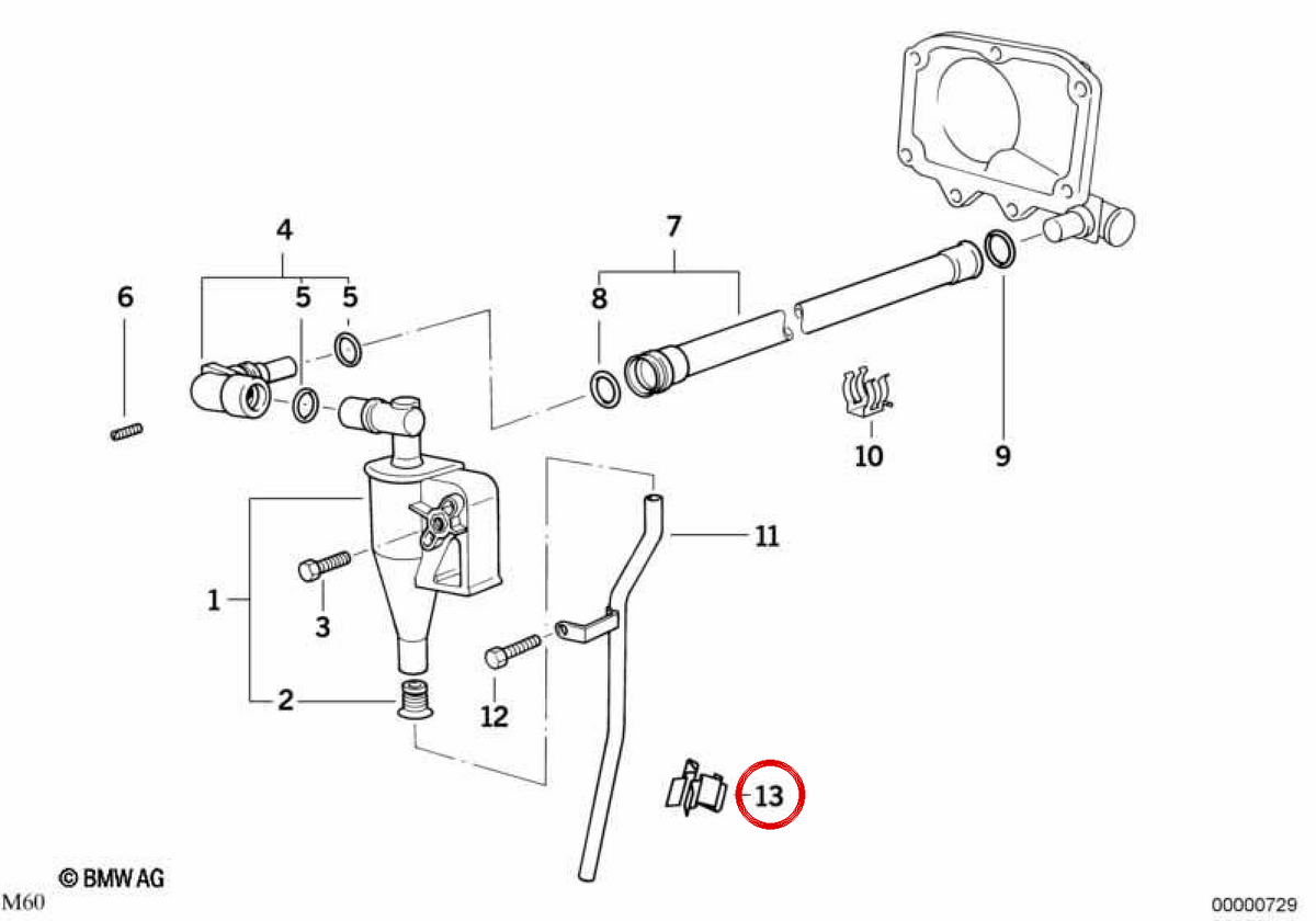 OEM -Filterunterstützung 11411736620 für BMW E34, E39, E32, E38, E31. Original BMW.