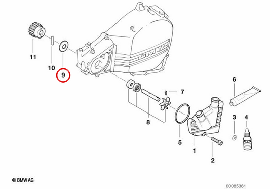 Anlaufscheibe 10,1x17x1 OEM 11412343107 für BMW Motorräder C1, F650, F650ST, F650CS, F650GS/Dakar, G650GS, G650X, F700GS, F800S/ST/GT, F800GS/Adv, F800R ... und weitere. Original BMW Motorrad.