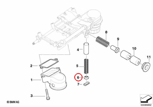 Arandela para BMW Serie 5 E60, E61, Serie 6 E63, E64, Serie 7 E65, E66 (OEM 11417511074). Original BMW