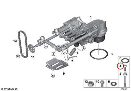 OEM -Ölentwässerungsschraube 11417532482 für BMW E60, E61, E63, E64, E65, E66, E70. Original BMW.