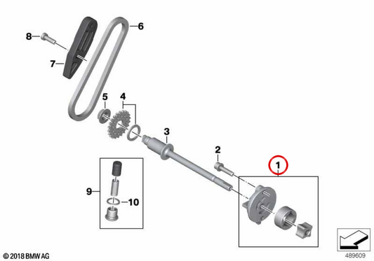Bomba de óleo OEM 11418405734 para motocicletas BMW C 400 GT, C 400 X... e muito mais. Originais BMW Motorrad.