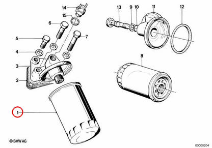 OEM -Filter 11421258038 für BMW E21, E30, E12, E28. Original BMW.