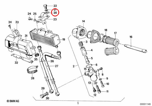 Contrut de coupe-huile OEM 11421335389 pour BMW E30, E34, E36, Z3. BMW d'origine.