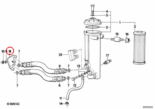 OEM Oil Candert -Unterstützung 114215601 für BMW E32. Original BMW.