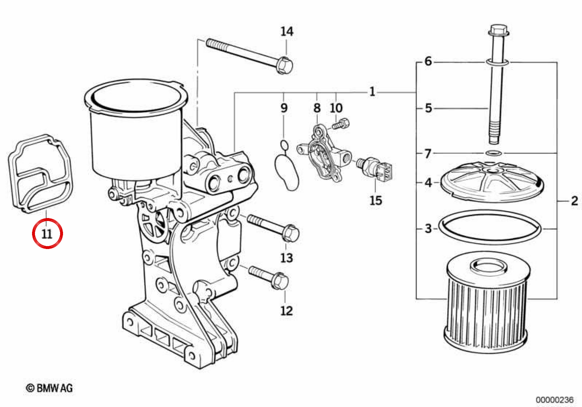 Scheda per BMW 3 E36 Series, E46, serie 5 E34, E39, E60, E61, Serie 7 E38, E65, E66, X3 E83, X5 E53, Z4 E85, E86 (OEM 11421719855). BMW originale