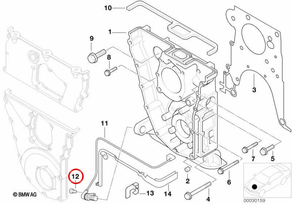 Tornillo de culata OEM 11421740488 para BMW E36, E46, E90, E92, E93, E34, E39, E60, E61, E63, E64, E38, E65, E66, E53, Z3, E85, E52. Original BMW.
