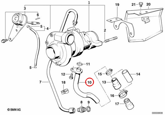 Tube de retour OEM 11422241650 pour BMW E30, E28, E34. BMW d'origine.