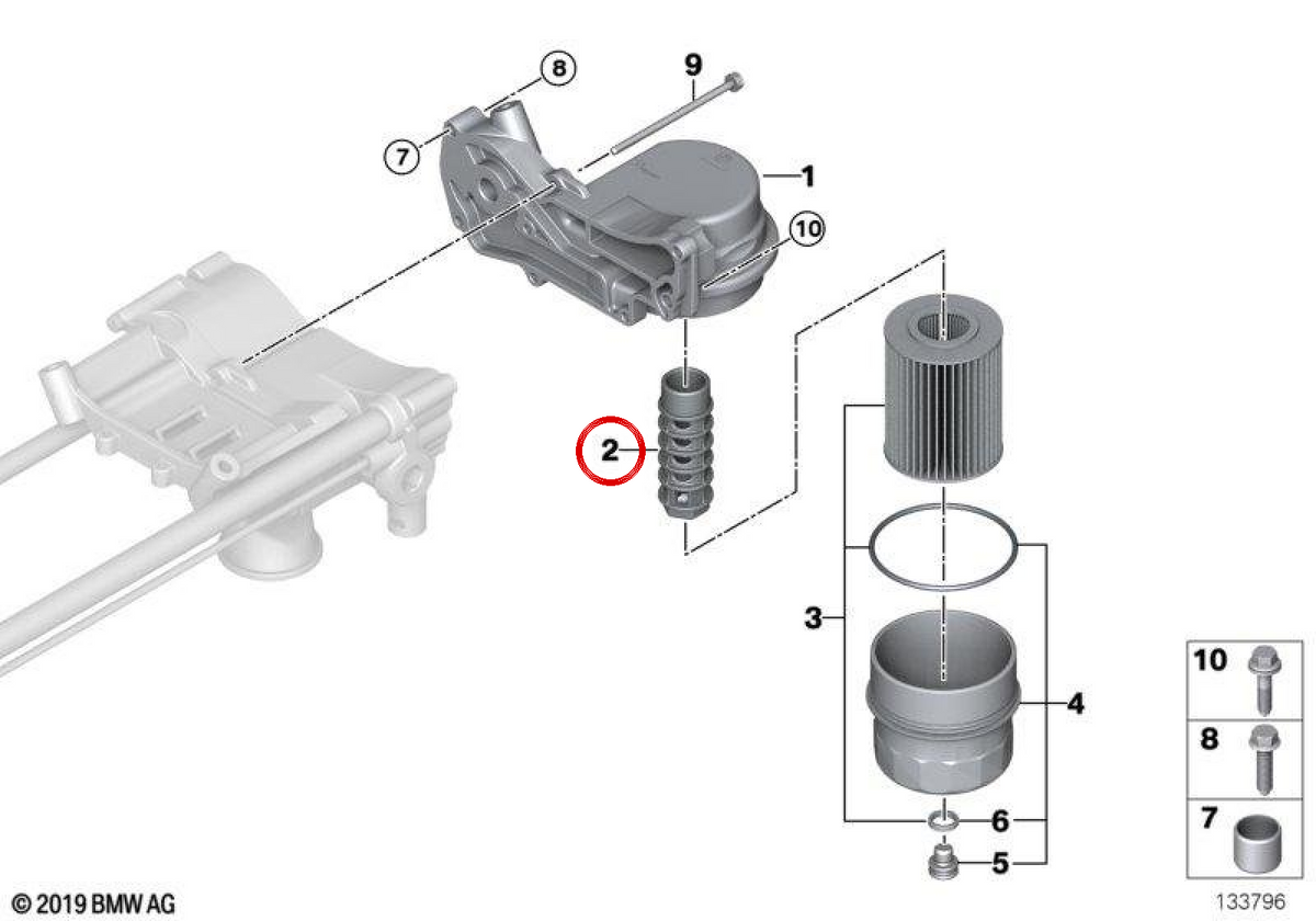Suporte de cúpula OEM 11427506678 para BMW E60, E61, E63, E64, E65, E66, E53. BMW genuíno.