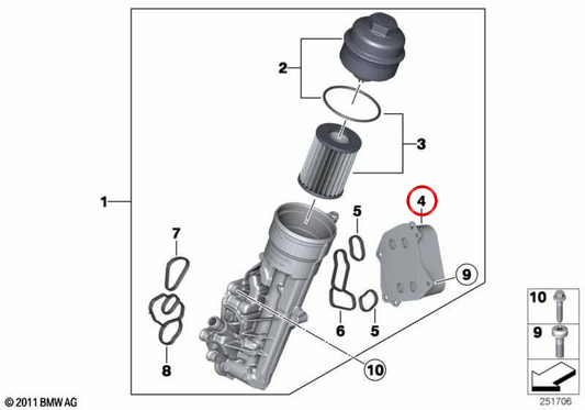 Intercambiador de calor OEM 11427625489 para BMW F20, F21, F30. Original BMW.